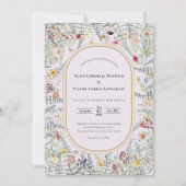 Wildflower Varen Lavendel Bruiloft Kaart (Voorkant)