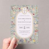 Wildflower Varen Lavendel Bruiloft Monogram Acryl Uitnodigingen (Insitu (Draagbaar))