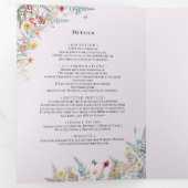 Wildflower Varen Lavendel Bruiloft Monogram Drieluik Uitnodiging (Binnenzijde eerst)