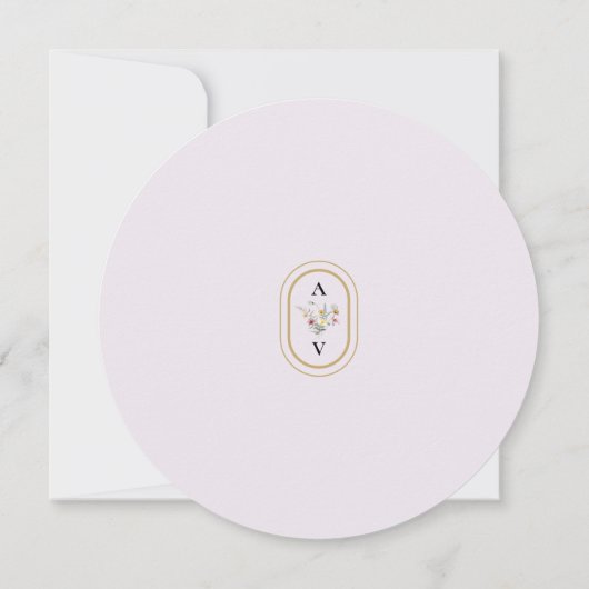  Wildflower Varen Lavendel Bruiloft Ronde Save The Date (Achterkant)