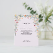 Wildflower varen lavendel receptie dank u kaart (Staand voorkant)
