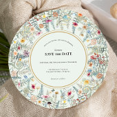 Wildflower Varen Mint Groen Bruiloft Ronde Save The Date