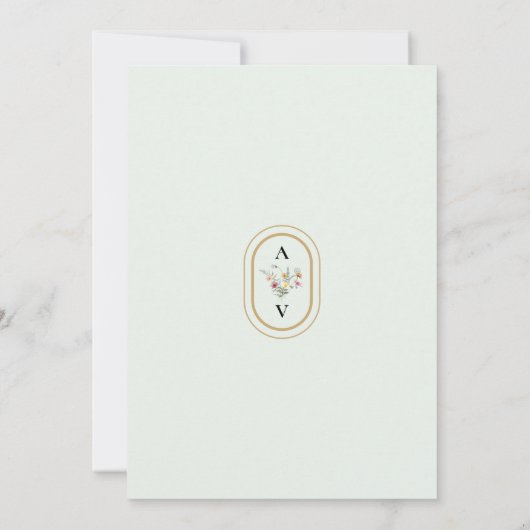 Wildflower Varen Mint Groen Bruiloft Save The Date (Achterkant)