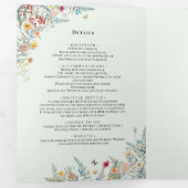  Wildflower Varen Munt Bruiloft Monogram Drieluik Uitnodiging (Binnenzijde eerst)