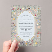  Wildflower Varen Stoffig Blauw Bruiloft Acryl Uitnodigingen (Insitu (Draagbaar))