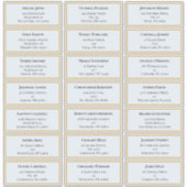 Wildflower varen stoffig blauw bruiloft gastadres sticker (Voorkant)