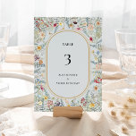 Wildflower Varen Stoffig Blauw Bruiloft Kaart<br><div class="desc">Deze wilde bloem varen stoffige blauwe trouwtafel nummer ontwerp is een elegante opstelling van klassieke gouden geometrische lijsten verfraaid met delicate boho bloemengroen boeketten en stengels. Met een palet van tijdloze licht stoffige blauwe achtergronden met eenvoudige klassieke zwarte typografie en grillige kleurrijke wilde bloemen, het creëren van een mooi en...</div>