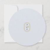  Wildflower Varen Stoffig Blauw Bruiloft Ronde Save The Date (Achterkant)