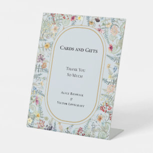 Wildflower Varen Stoffig Blauw Kaarten en Cadeaus Reclamebord Met Voetstuk