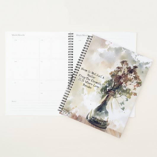  WildFlower Vase Home Love Quote Journal Planner (Display)