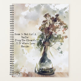  WildFlower Vase Home Love Quote Journal Planner