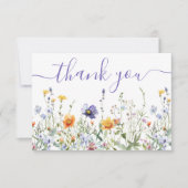 Wildflower Veld Baby Shower Bedankkaart (Voorkant)