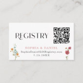 Wildflower Veld Boho Bruiloftsshowers Cadeau Regis Informatiekaartje (Voorkant)