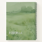 Wildflower veld in groene waterverf notitieboek (Achterkant)