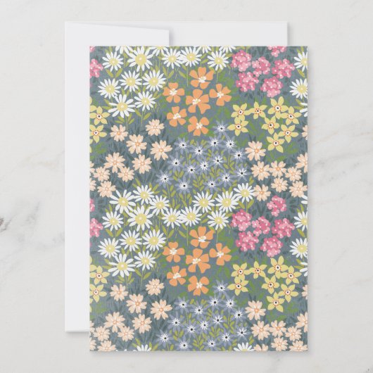 Wildflower veld perzik tuin Baby shower Kaart (Achterkant)