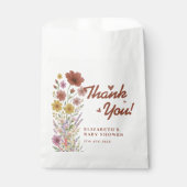 Wildflower Verbrand Sinaasappel Baby shower Dank u Bedankzakje (Voorkant)