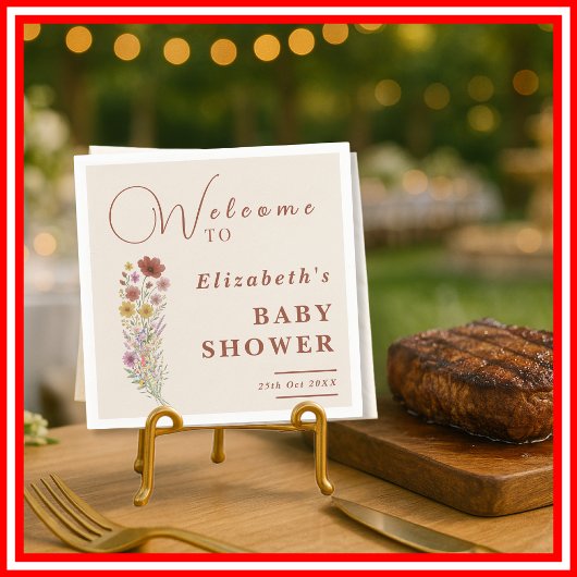 Wildflower Verbrand Sinaasappel Bloemen Boho Baby  Servet