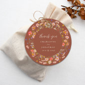 Wildflower Verbrand Sinaasappel Bloemen bruiloft D Bedankjes Labels