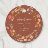 Wildflower Verbrand Sinaasappel Bloemen bruiloft D Bedankjes Labels (Voorkant)