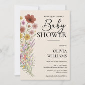 Wildflower Verbrand Sinaasappel Boho Baby shower Kaart (Voorkant)