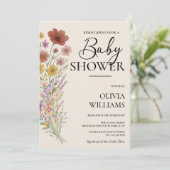 Wildflower Verbrand Sinaasappel Boho Baby shower Kaart (Staand voorkant)