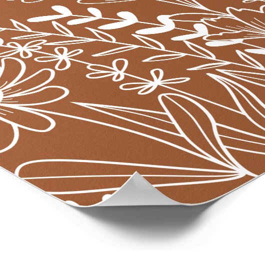 Wildflower Verbrand Sinaasappel Boho Vrijgezellenf Poster (Hoek)