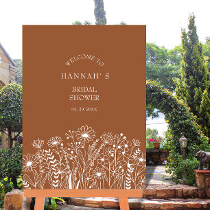 Wildflower Verbrand Sinaasappel Boho Vrijgezellenf Poster