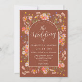 Wildflower Verbrand Sinaasappel Terracotta Fall We Kaart (Voorkant)