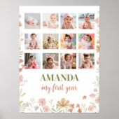 Wildflower Verjaardag 12 Foto Mijlpaal Poster (Voorkant)