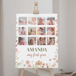 Wildflower Verjaardag 12 Foto Mijlpaal Poster