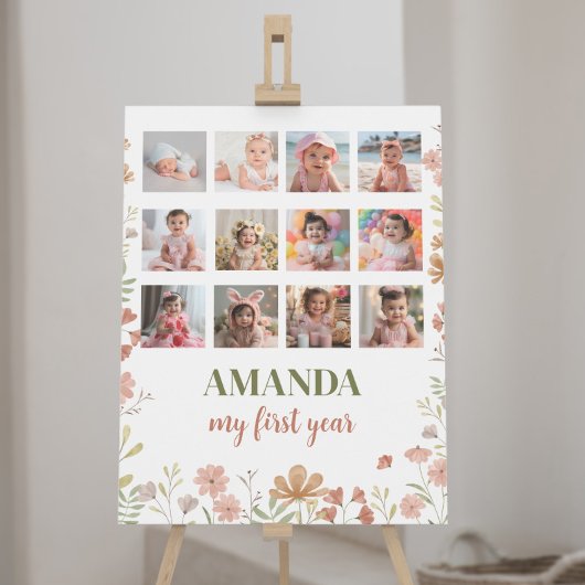 Wildflower Verjaardag 12 Foto Mijlpaal Poster