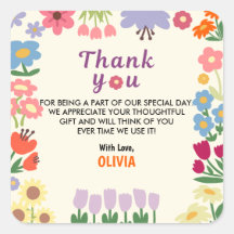 Wildflower Verjaardag 5e Dankjewel Stickers