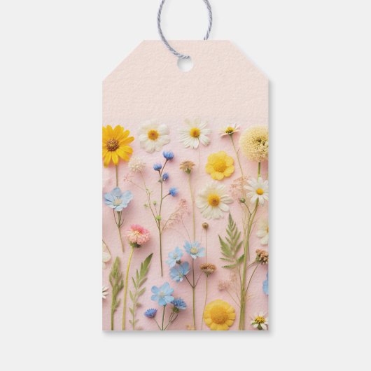 Wildflower verjaardag dank u cadeaulabel (Achterkant)