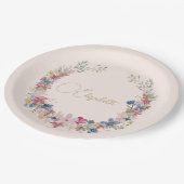 Wildflower Verjaardag Elegant Papieren Bordje (Gekanteld)