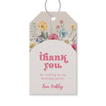 Wildflower Verjaardag Favor Tag