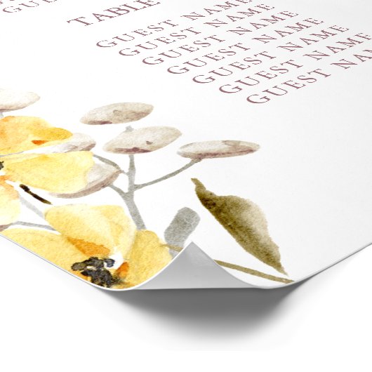 Wildflower Verjaardag Stoelindeling Poster (Hoek)