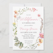 Wildflower Verjaardag uitnodiging, Kleine Wildbloe Kaart (Voorkant)