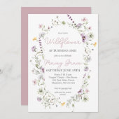 Wildflower Verjaardag Uitnodiging, kleine wilde bl Kaart (Voorkant / Achterkant)