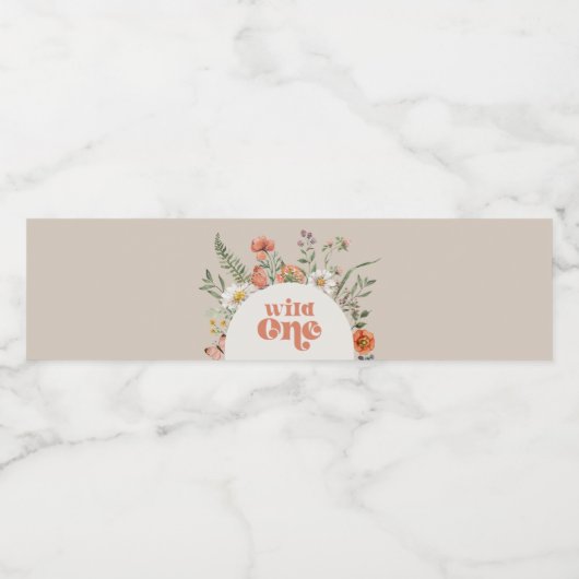 Wildflower Verjaardag Waterfles Labels Waterfles Etiket (Enkel label)