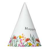 Wildflower Verjaardag Waterverf Feesthoedjes (Links)