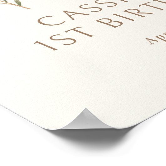 Wildflower Verjaardag Welkomstbord Poster (Hoek)