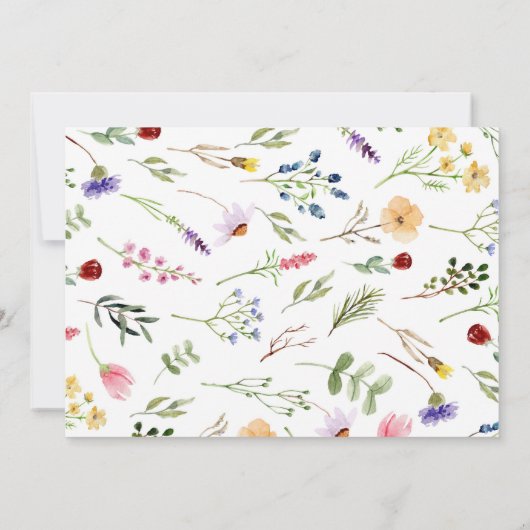 Wildflower verjaardagsfeestje bedankje bedankkaart (Achterkant)