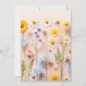 Wildflower verjaardagsfeestje bedankje kaart (Achterkant)