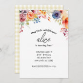 Wildflower Verjaardagsfeestje bewerkbare Sjabloon Kaart (Voorkant / Achterkant)