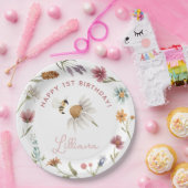 Wildflower verjaardagsfeestje papieren bordje (Feest)