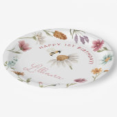 Wildflower verjaardagsfeestje papieren bordje (Gekanteld)