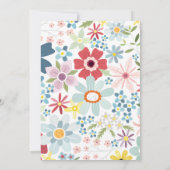 Wildflower verjaardagsfeestje uitnodigen kaart (Achterkant)