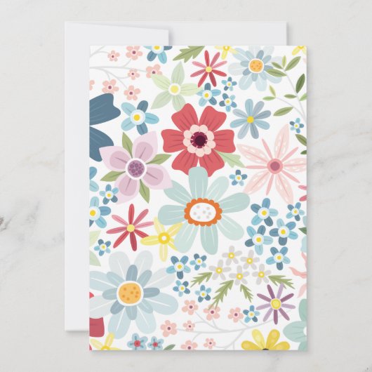 Wildflower verjaardagsfeestje uitnodigen kaart (Achterkant)