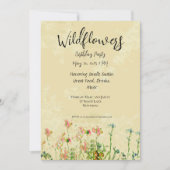 Wildflower verjaardagsuitnodiging Antiek achtergro Kaart (Voorkant)