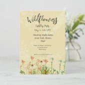 Wildflower verjaardagsuitnodiging Antiek achtergro Kaart (Staand voorkant)